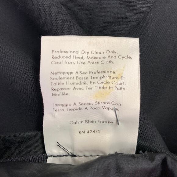 CALVIN KLEIN COLLECTION Size 8 Black Wool Wide Leg Dress Pants - Picture 6 of 7